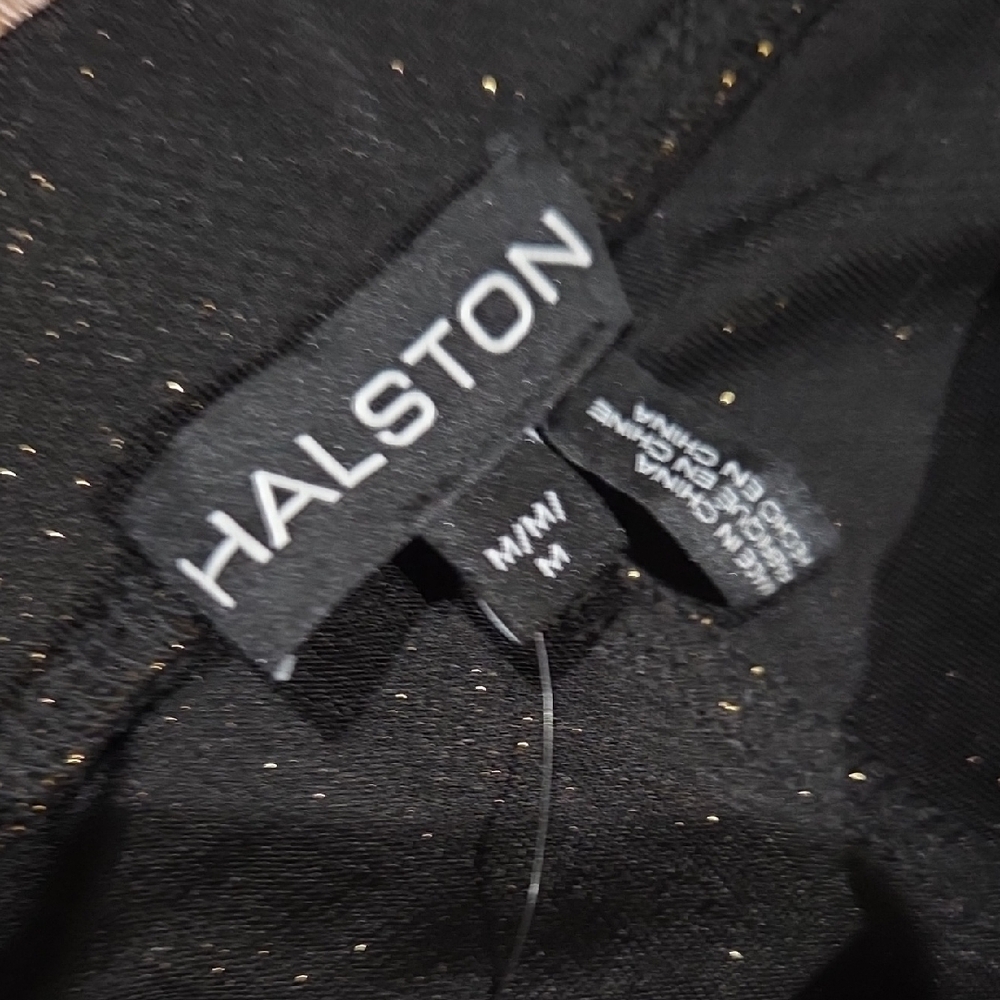 Halston Black and Gold Pants NWT Size Medium - Picture 2 of 6